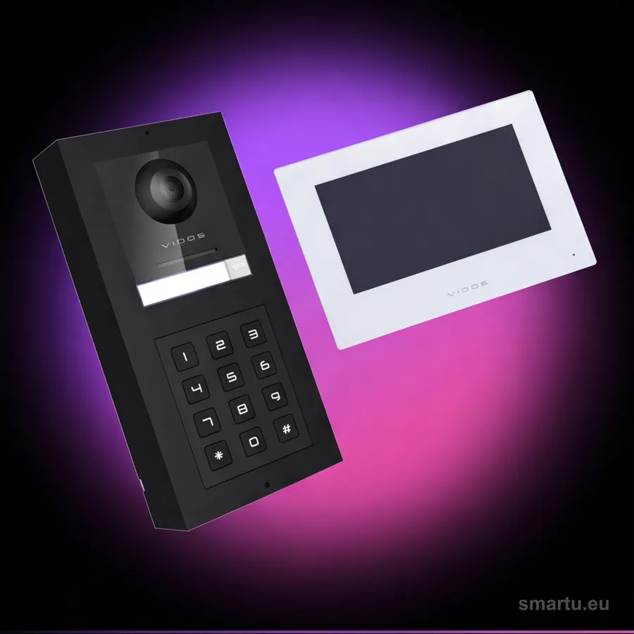 VIDOS ONE zestaw wideodomofon IP z przyciskiem i elektrozaczepem S1100 monitor M2010 VIDOS ONE zestaw wideodomofon IP z przyciskiem i elektrozaczepem S1100 monitor M2010