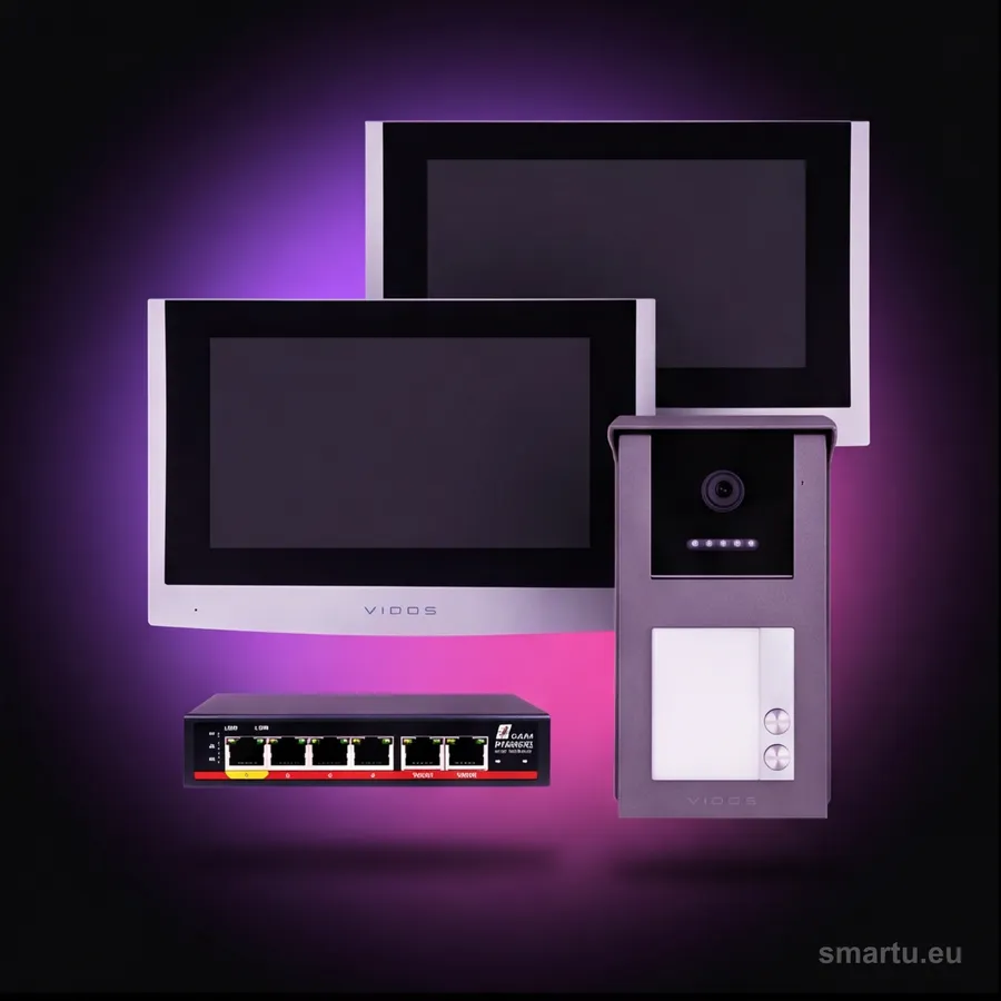 Wideodomofon IP VIDOS IPX S101-2 M100-X dwurodzinny zestaw panel i monitor 7 cali Wideodomofon IP VIDOS IPX S101-2 M100-X dwurodzinny zestaw panel i monitor 7 cali