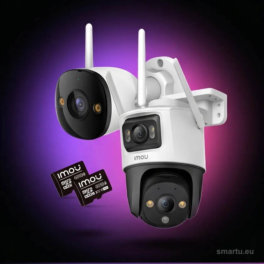 Zestaw 2 kamer IP Imou WiFi: Cruiser Dual 10MP obrotowa i Bullet 3 5MP, full color, 2x karta 32GB Zestaw 2 kamer IP Imou WiFi: Cruiser Dual 10MP obrotowa i Bullet 3 5MP, full color, 2x karta 32GB