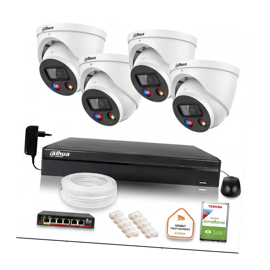 Zestaw monitoringu IP Dahua TIOC 8mpx 4K 4 kamery z alarmem NVR z dyskiem Zestaw monitoringu IP Dahua TIOC 8mpx 4K 4 kamery z alarmem NVR z dyskiem