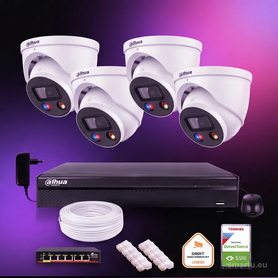 Zestaw monitoringu IP Dahua TIOC 8mpx 4K 4 kamery z alarmem NVR z dyskiem Zestaw monitoringu IP Dahua TIOC 8mpx 4K 4 kamery z alarmem NVR z dyskiem