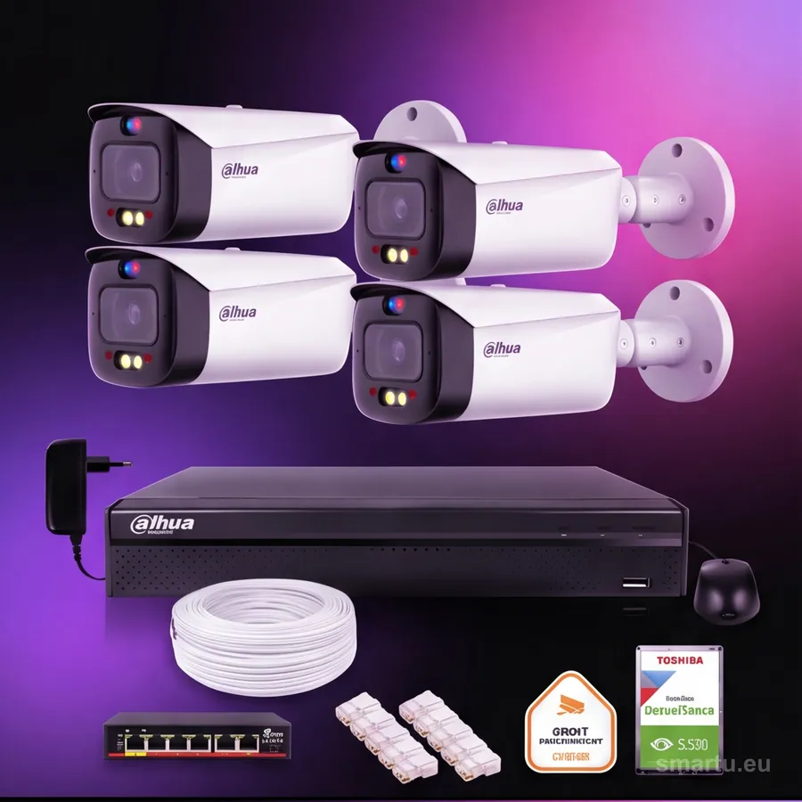Zestaw monitoringu IP Dahua TIOC 5mpx 2K 4 kamery tubowa NVR z dyskiem Zestaw monitoringu IP Dahua TIOC 5mpx 2K 4 kamery tubowa NVR z dyskiem