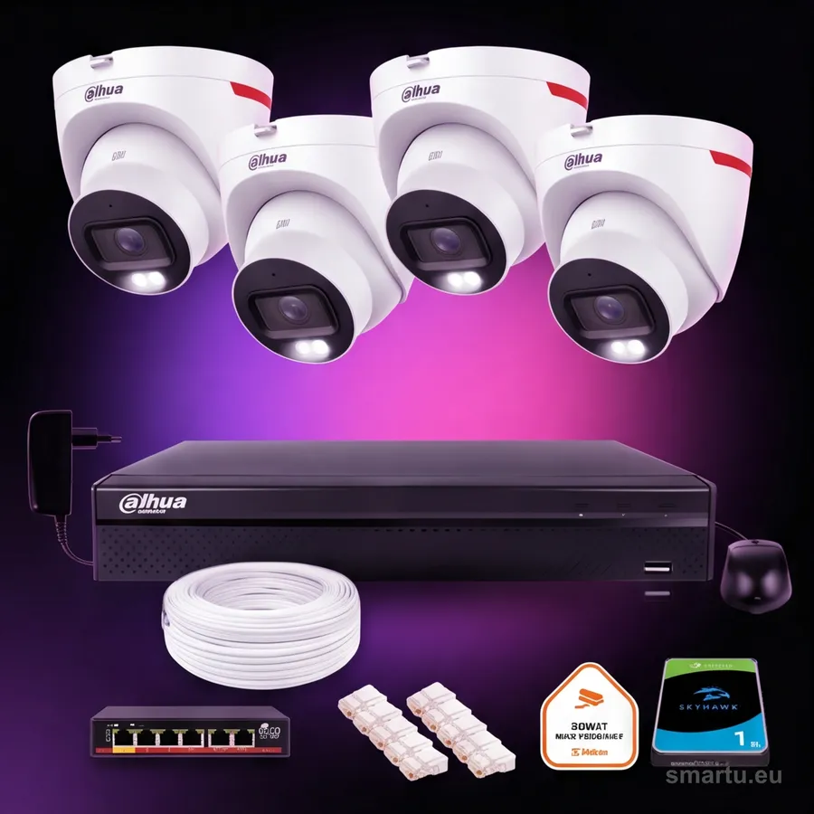 Dahua WizColor 2K zestaw monitoringu 4 kamery zewnętrzne 4Mpx LED 30m NVR dysk Dahua WizColor 2K zestaw monitoringu 4 kamery zewnętrzne 4Mpx LED 30m NVR dysk