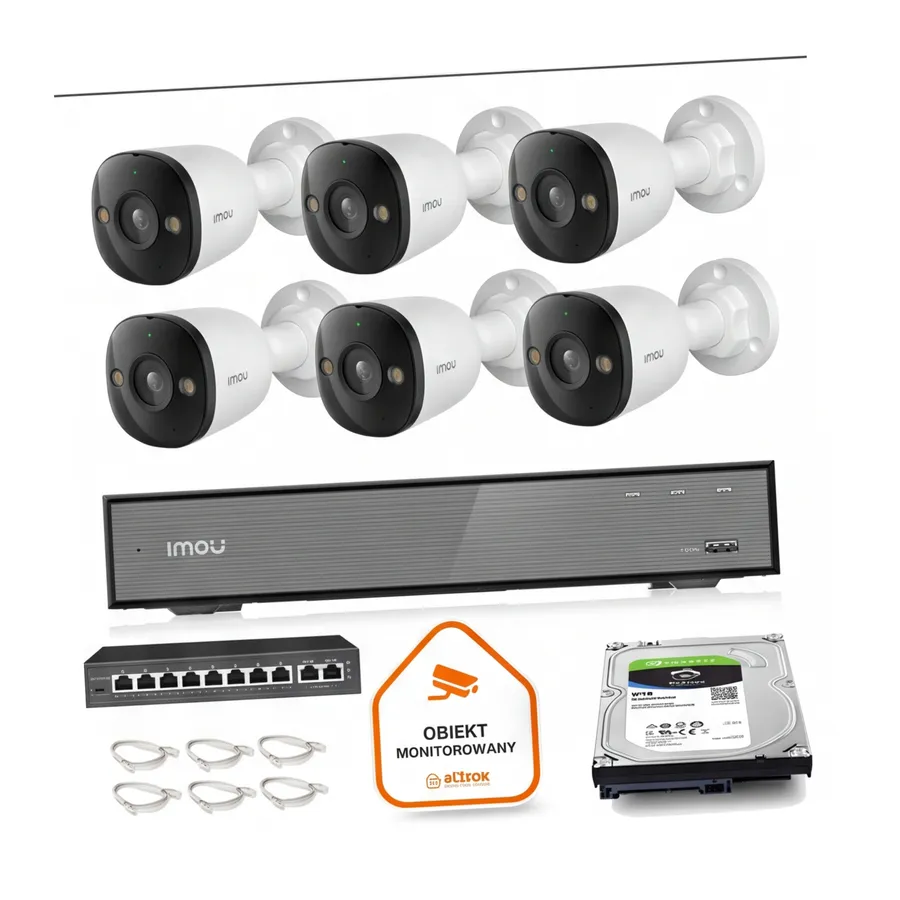 Zestaw monitoringu Imou 6x kamera PS3E-8Q0 8MP POE Zestaw monitoringu Imou 6x kamera PS3E-8Q0 8MP POE