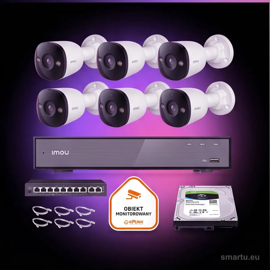 Zestaw monitoringu Imou 6x kamera PS3E-8Q0 8MP POE Zestaw monitoringu Imou 6x kamera PS3E-8Q0 8MP POE