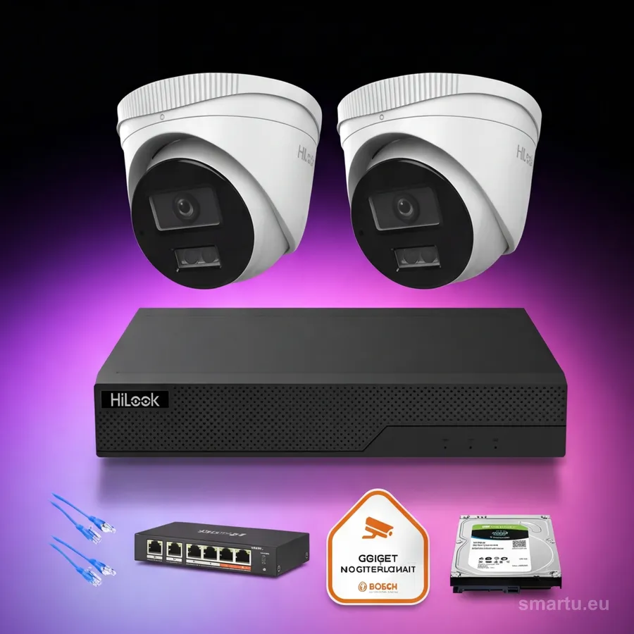 HiLook Hikvision zestaw monitoringu 2x IPC-T280HA-LU 8Mpx 4K Smart-hybrid Light PoE kamera kopulkowa HiLook Hikvision zestaw monitoringu 2x IPC-T280HA-LU 8Mpx 4K Smart-hybrid Light PoE kamera kopulkowa