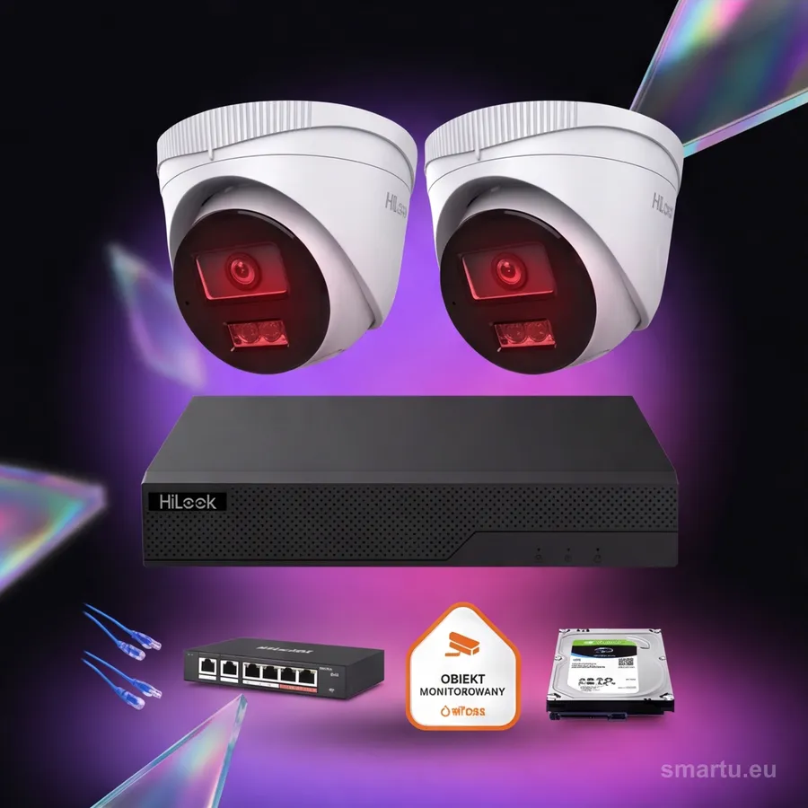 Zestaw monitoringu IP Hilook 2x kamera IPC-T260HA-LU 6MP Smart-hybrid Light Zestaw monitoringu IP Hilook 2x kamera IPC-T260HA-LU 6MP Smart-hybrid Light